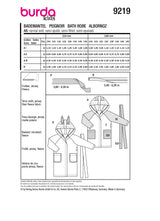 Patron Burda Enfant n°9219 : Peignoir