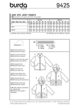 Patron n ° 9425: jacket, hoodie