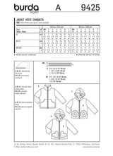Patron n ° 9425: jacket, hoodie