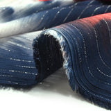 Crepe Viscose Lurex Tie and Dye Coral y Night Blue