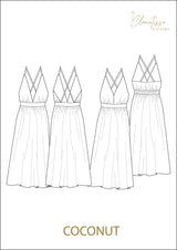 Patrón de vestimenta de coco de alta costura