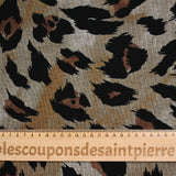 Maille Milano polyviscose leopard fond taupe