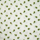 Double gaze imprimée avocat vert fond blanc