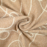 Lainage bouclette brodée écrue en relief fond sepia