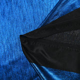 Jersey de polyester lamé bleu roi