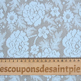 Fine guipure country pattern Mayan blue background