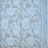 Fine guipure country pattern Mayan blue background