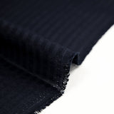 Voile polyviscose rayé nervuré Maria bleu marine