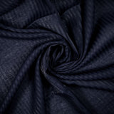 Voile polyviscose rayé nervuré Maria bleu marine
