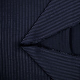 Voile polyviscose rayé nervuré Maria bleu marine