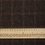 Laine mélangée mouchetée à carreaux fond marron