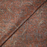 Maille polyester lamé cachemire vert fond orange