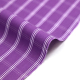 Polycoton tissé-teint à carreaux écru fond violet améthyste