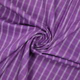 Polycoton tissé-teint à carreaux écru fond violet améthyste