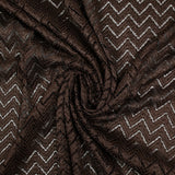 Dentelle polyester chevron marron fond marron