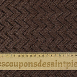 Dentelle polyester chevron marron fond marron