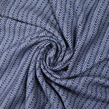 Crêpe de viscose imprimé chevron bleu denim