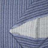 Crêpe de viscose imprimé chevron bleu denim