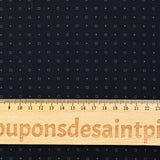 Satin de coton imprimé pois et carré fond bleu nuit