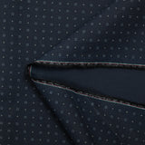 Satin de coton imprimé pois et carré fond bleu nuit