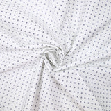 Coton imprimé signe géométrique bleu marine fond blanc cassé