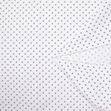 Coton imprimé signe géométrique bleu marine fond blanc cassé