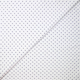 Coton imprimé signe géométrique bleu marine fond blanc cassé