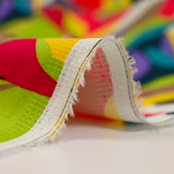 Red and yellow ocean elastane cotton satin