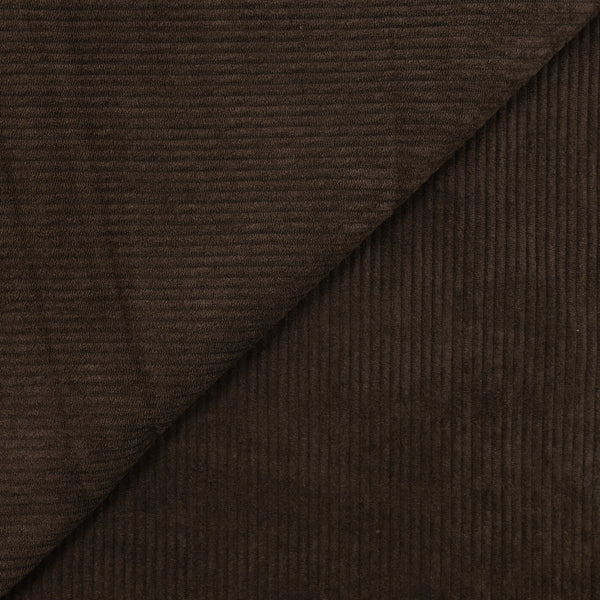 Velours polyester côtelé marron