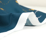 Cotton printed Woodstock yellow navy background
