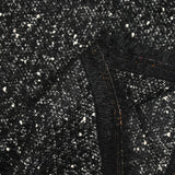 Tweed de polyester noir et écru