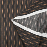 Viscose satin printed rain with wavy stripes black background