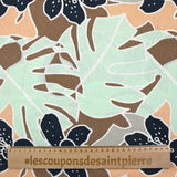 Impresión de lino viscosa jardín tropical agua verde padre