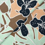 Impresión de lino viscosa jardín tropical agua verde padre