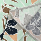 Impresión de lino viscosa jardín tropical agua verde padre