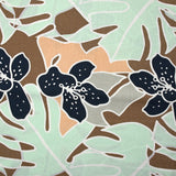 Impresión de lino viscosa jardín tropical agua verde padre