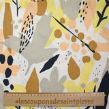 Linen Print viscose abstract yellow natural background white background