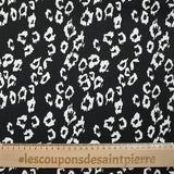 Lin viscose imprimé léopard féroce fond noir