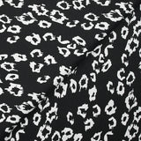 Lin viscose imprimé léopard féroce fond noir
