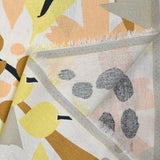 Linen Print viscose abstract yellow natural background white background