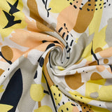 Linen Print viscose abstract yellow natural background white background