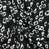 Lin viscose imprimé léopard féroce fond noir