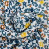 Polaire doudou imprimée léopard jaune et bleu glacier