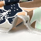 Impresión de lino viscosa jardín tropical agua verde padre