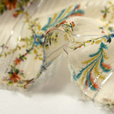 Voile de coton et soie Lurex imprimé floral fond écru