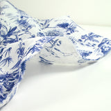 100% Lin Print Live Natural Marine White Fondo blanco