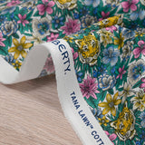 Coton liberty ® Scotty’s Tiger rose au mètre