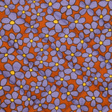 Coton matelassé double face Talia fleurs violet et brique au mètre