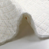 Coton matelassé double face Aurora pois et cœurs fond blanc au mètre