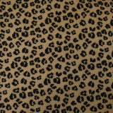 Fausse fourrure sherpa léopard noir fond marron